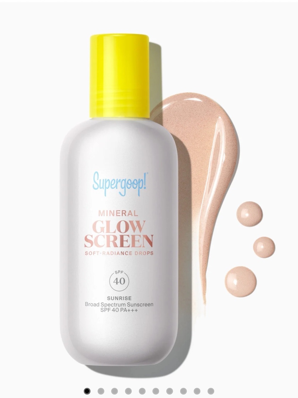 NIB Supergoop! MINERAL GLOW SCREEN SOFT-RADIANCE DROPS in SUNRISE
SPF 40